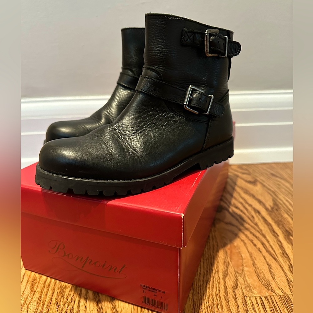 Girls Bonpoint Moto Boot Sz 31